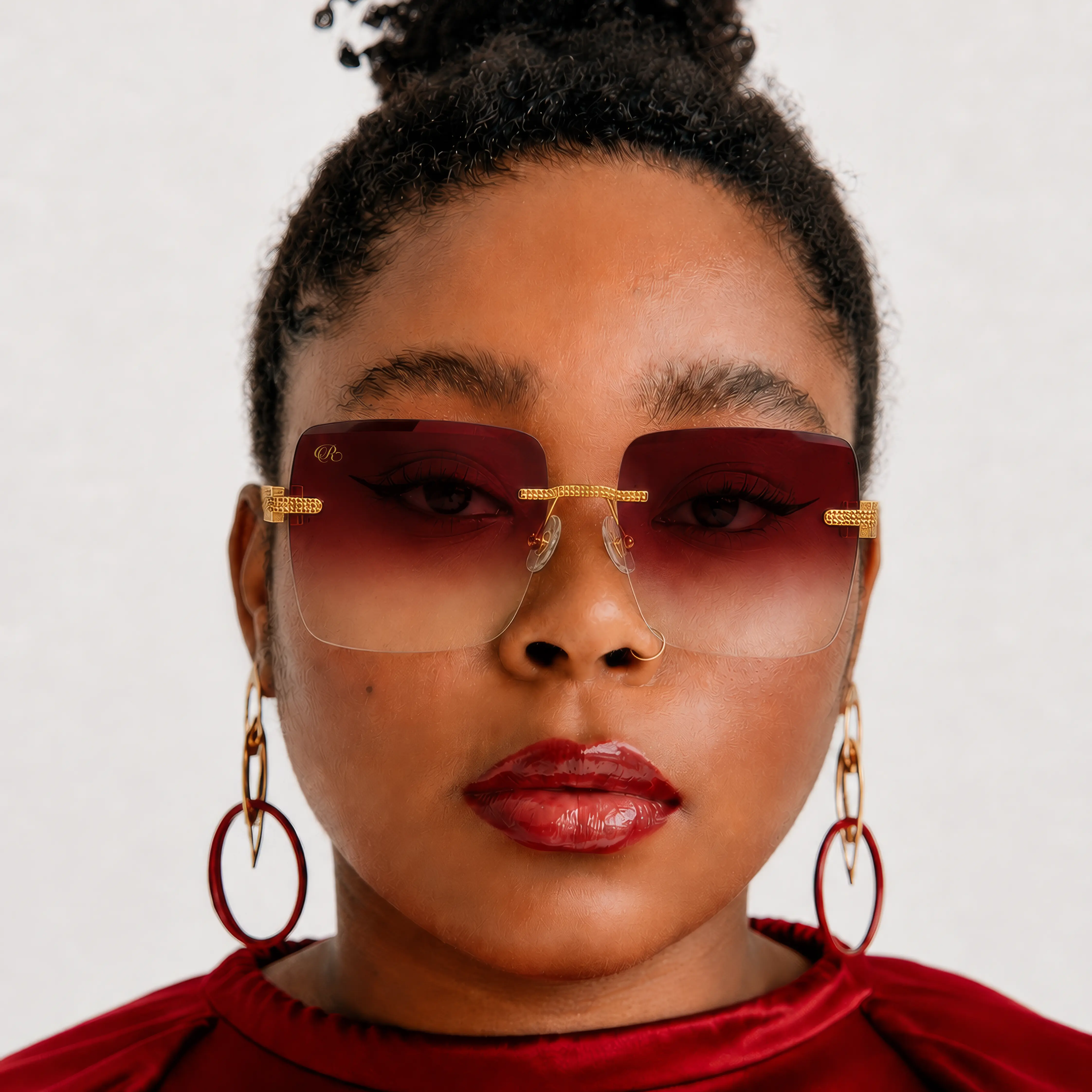merlot gold motown female straight-on on-face upscaled